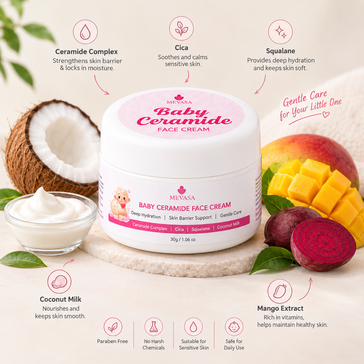 Mevasa Baby Ceramide Face Cream 30g