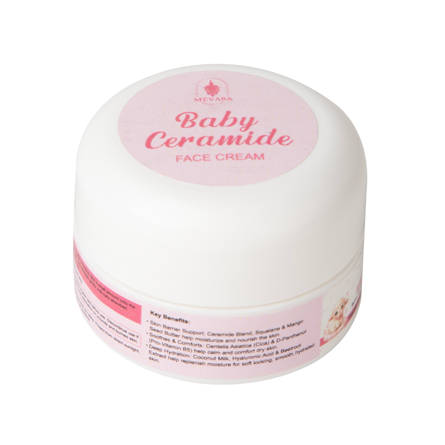 Mevasa Baby Ceramide Face Cream & Gentle Milky Baby Body Wash | Tear-Free, pH Balanced