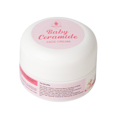 Mevasa Baby Ceramide Face Cream & Gentle Milky Baby Body Wash | Tear-Free, pH Balanced