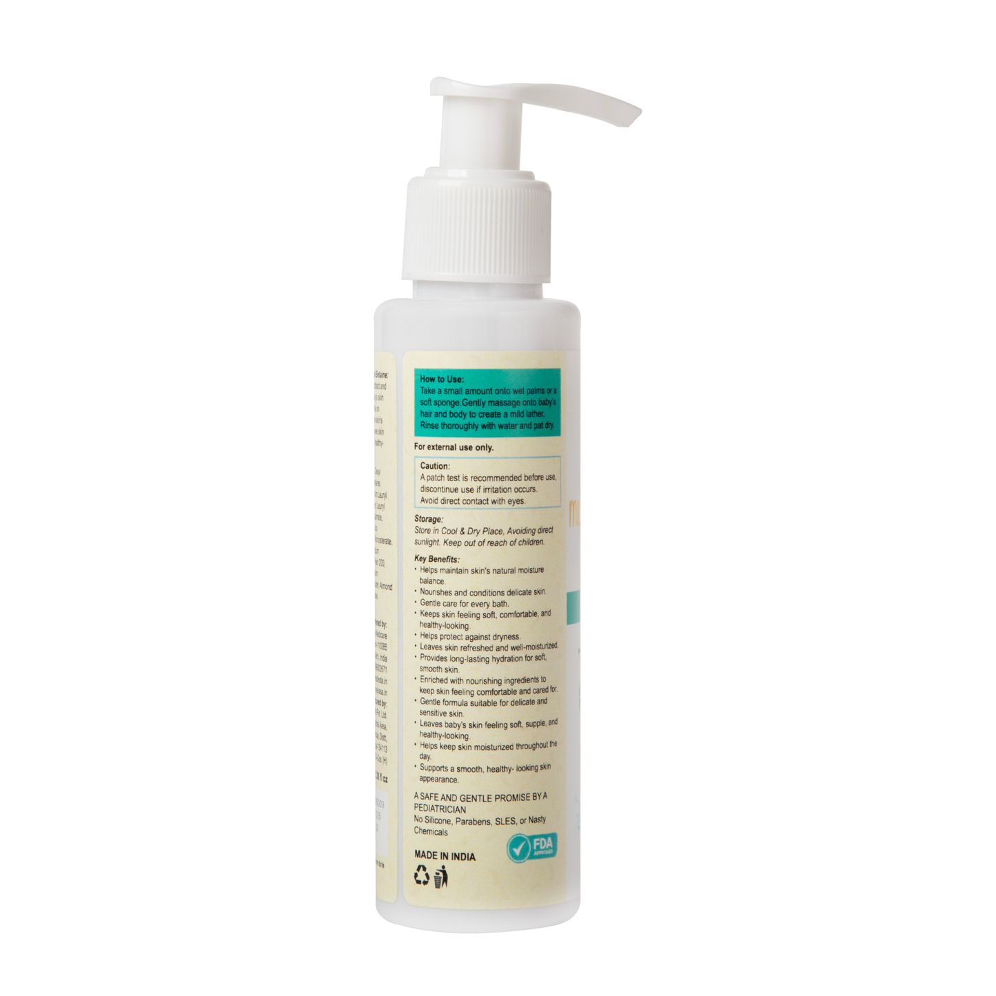 Mevasa Baby Ceramide Face Cream & Gentle Milky Baby Body Wash | Tear-Free, pH Balanced