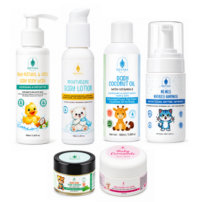 Premium & 100% Natural Newborn Baby Skin Care Gift Set, Pack of 6