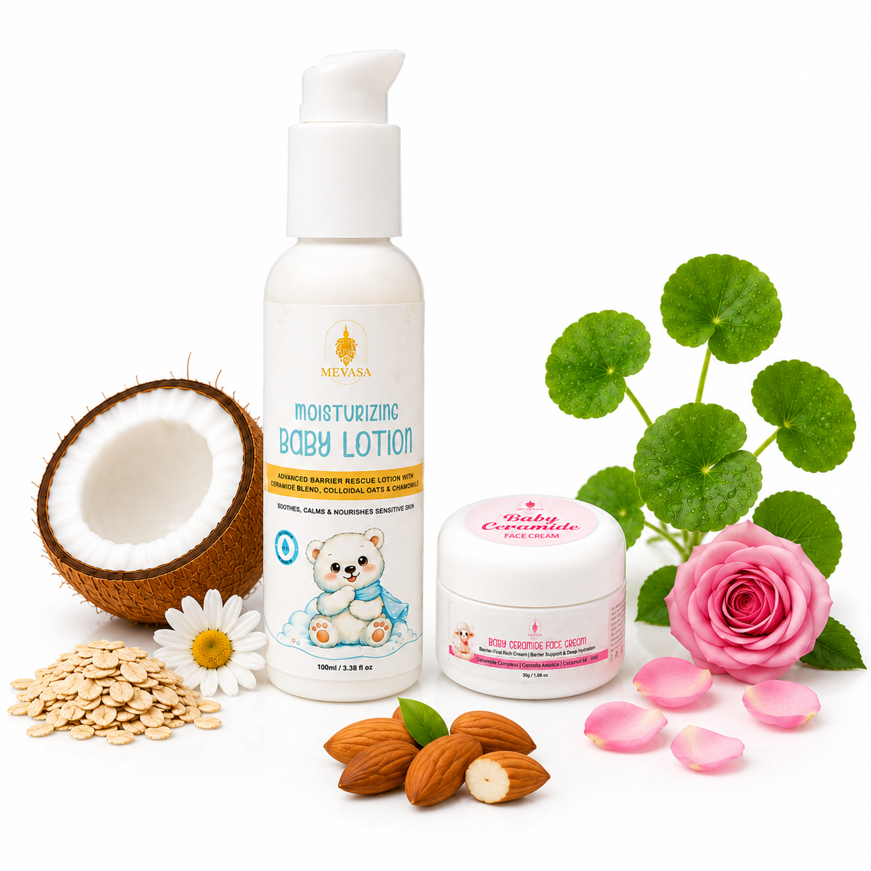Mevasa Baby Lotion & Ceramide Face Cream Combo