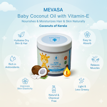 Mevasa baby coconut oil with vitamin-E 