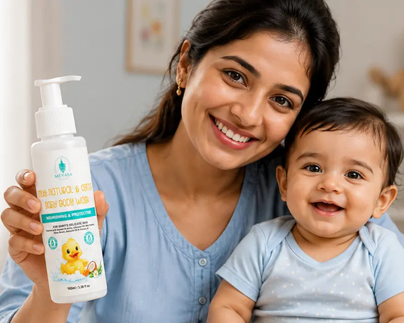 MEVASA Milky Natural & Gentle Baby Body Wash | Tear-Free, pH Balanced, Baby & Kids